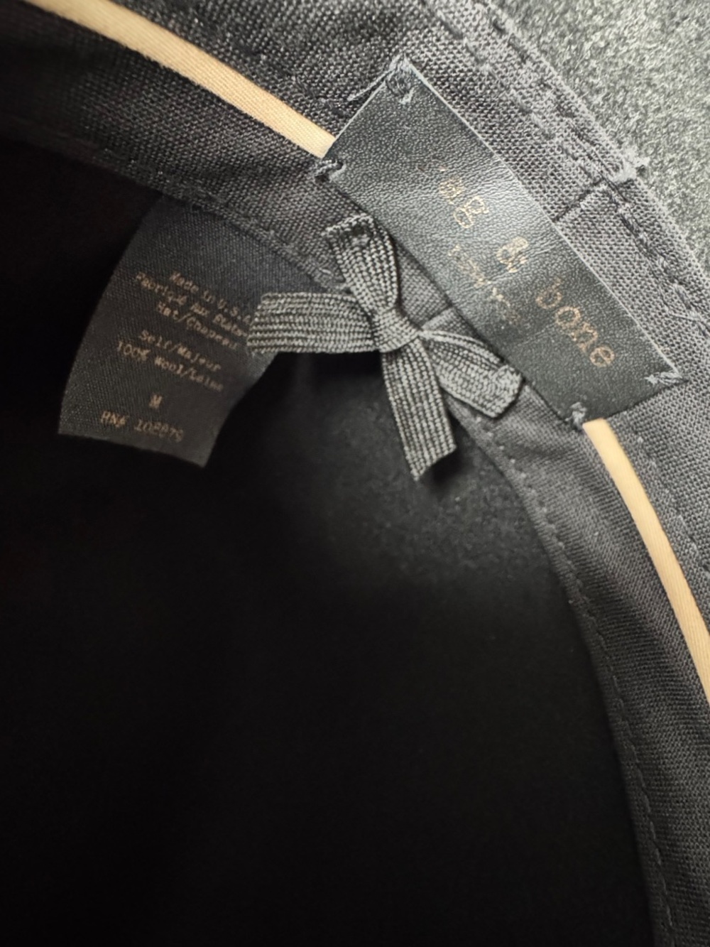 Rag & Bone Black Wool Fedora with Leather Band - Picture 3 of 3